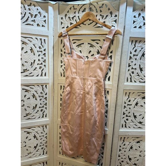 House of CB Marsha Baby Pink Satin Corset Mini Dress Size XS Extra Small - Picture 6 of 10